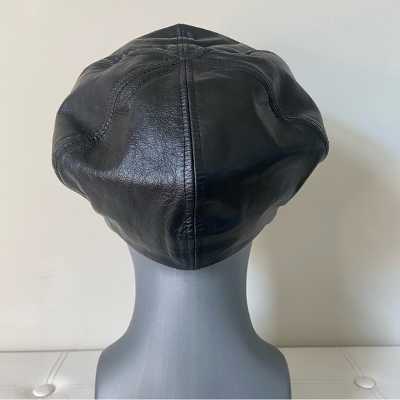 Lord & Taylor Vintage Newsboy Leather Biker Driving Hat - Picture 6 of 12